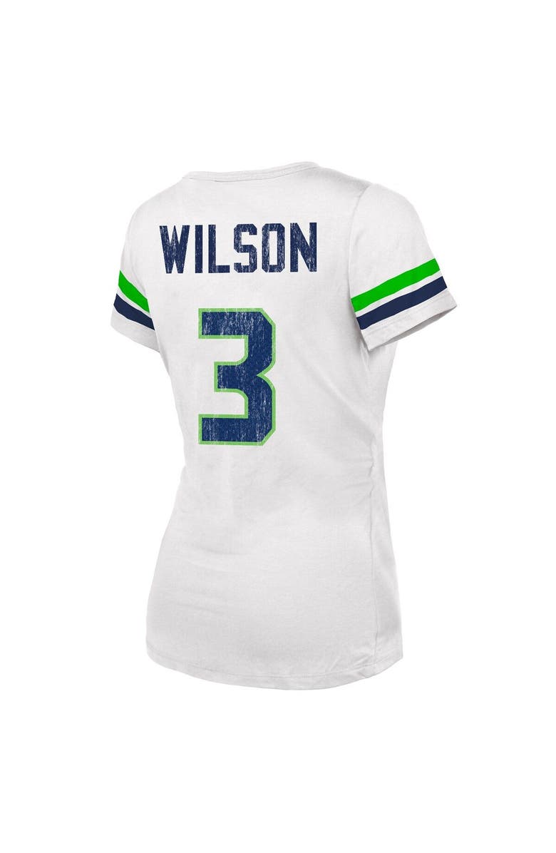 Majestic Threads Women's Fanatics Branded Russell Wilson White Seattle Seahawks Fashion Player Name & Number V-Neck T-Shirt, Alternate, color, 
