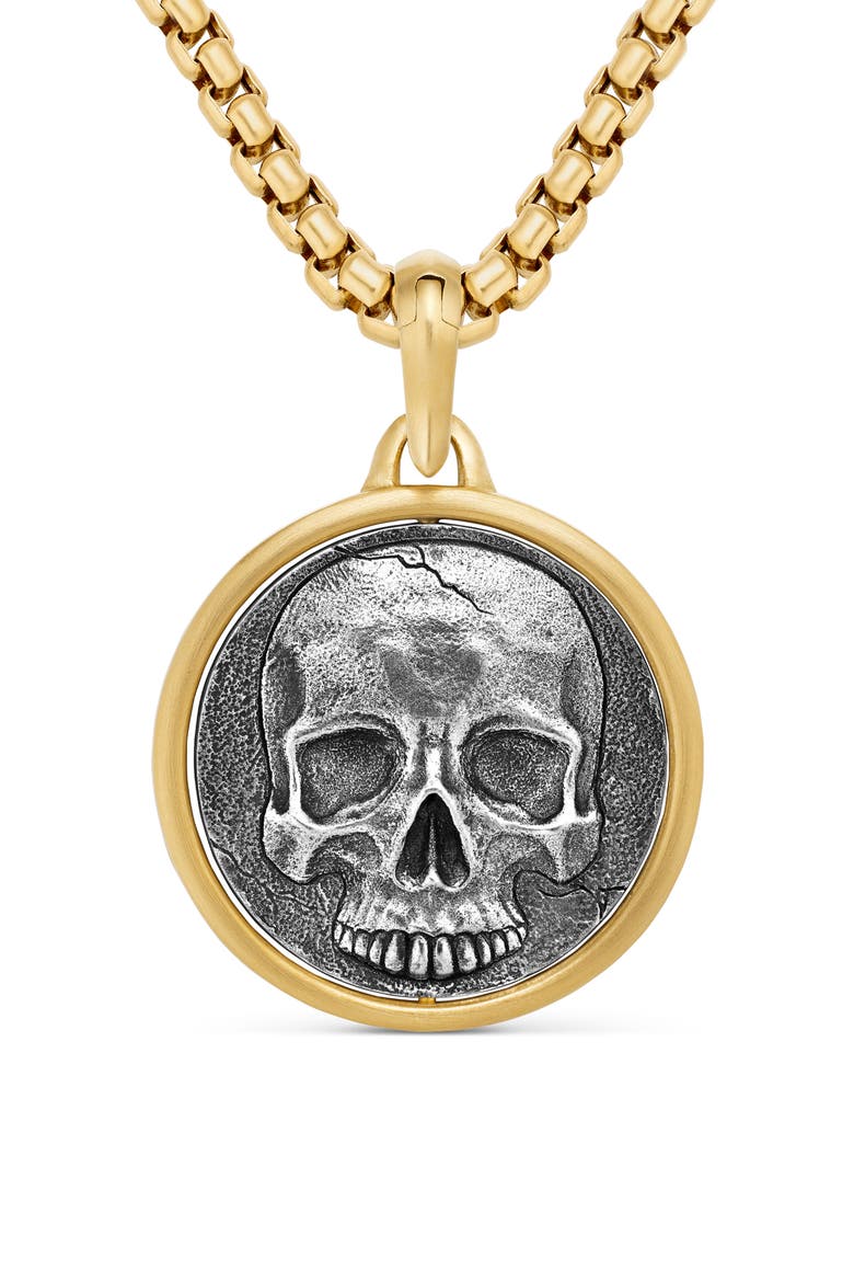 Life & Death Duality Amulet in Sterling Silver with 18K Yellow Gold, Alternate, color, STERLING SILVER WITH 18K GOLD