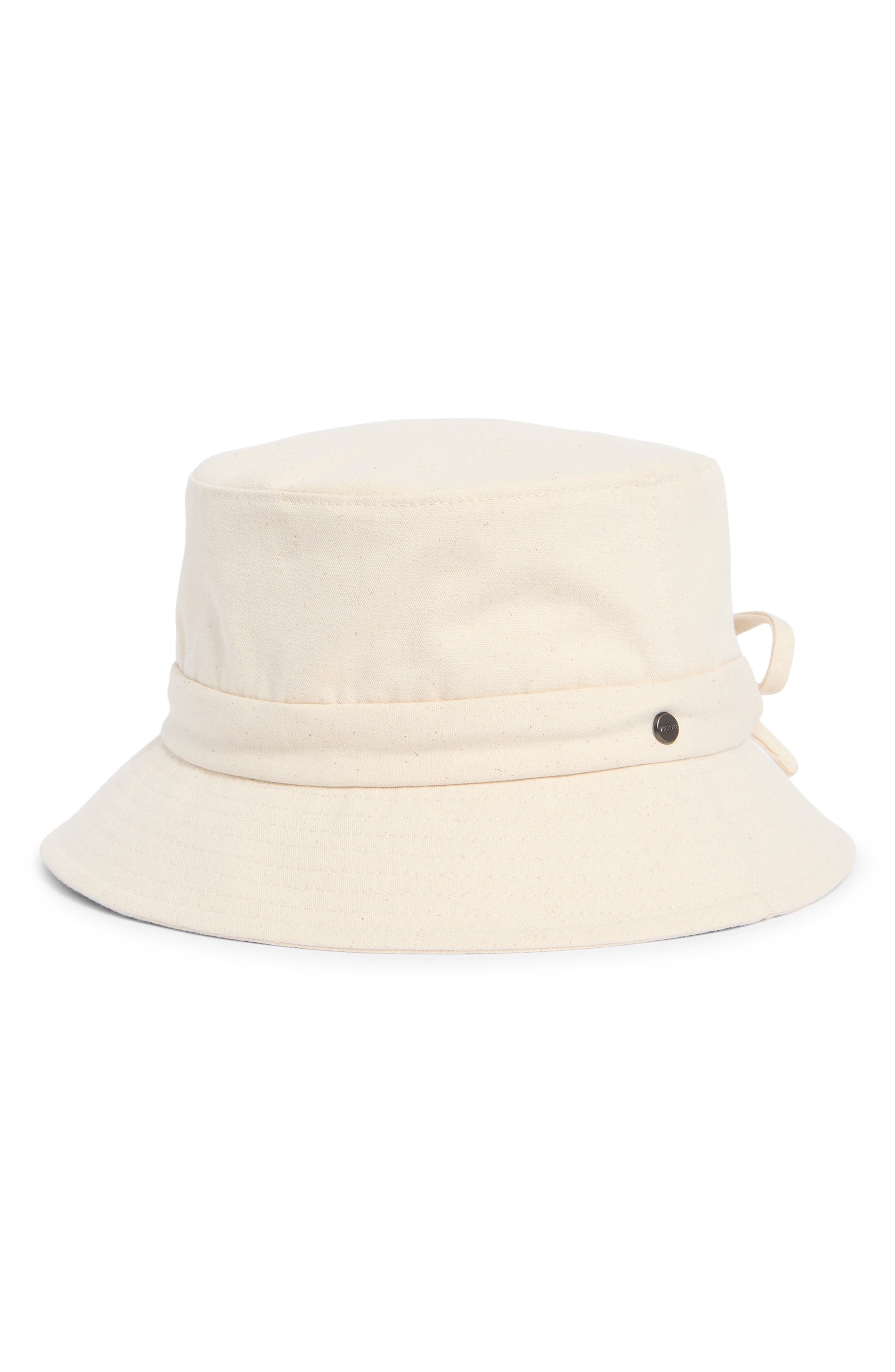 Vince Adjustable Tie Cotton Canvas Bucket Hat in Off White at Nordstrom, Size Small/medium