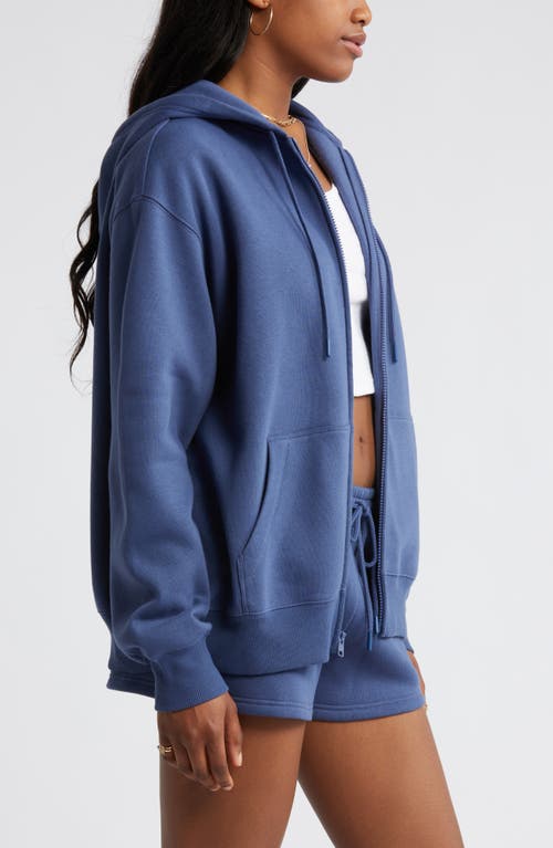 Bp. Oversize Zip Fleece Hoodie In Blue