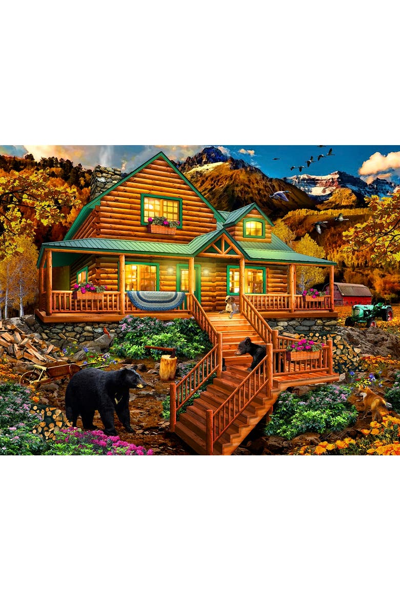 Mountain Cabin Visitors 1000 piece Jigsaw Puzzle for Adults Large Pieces, Alternate, color, Multicolor