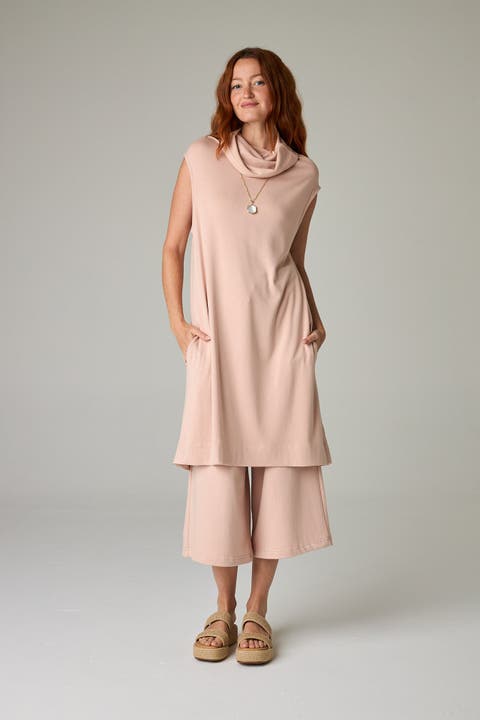 Kakadu Eco-Luxe Rib Sleeveless Funnel Neck Tunic/Dress - Ultra-Luxe Flow