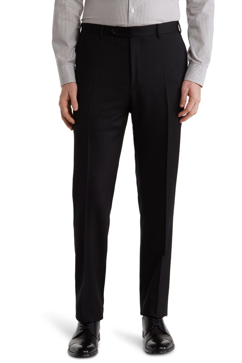 Men's Lightweight Flannel Trousers, Main, color, BLACK