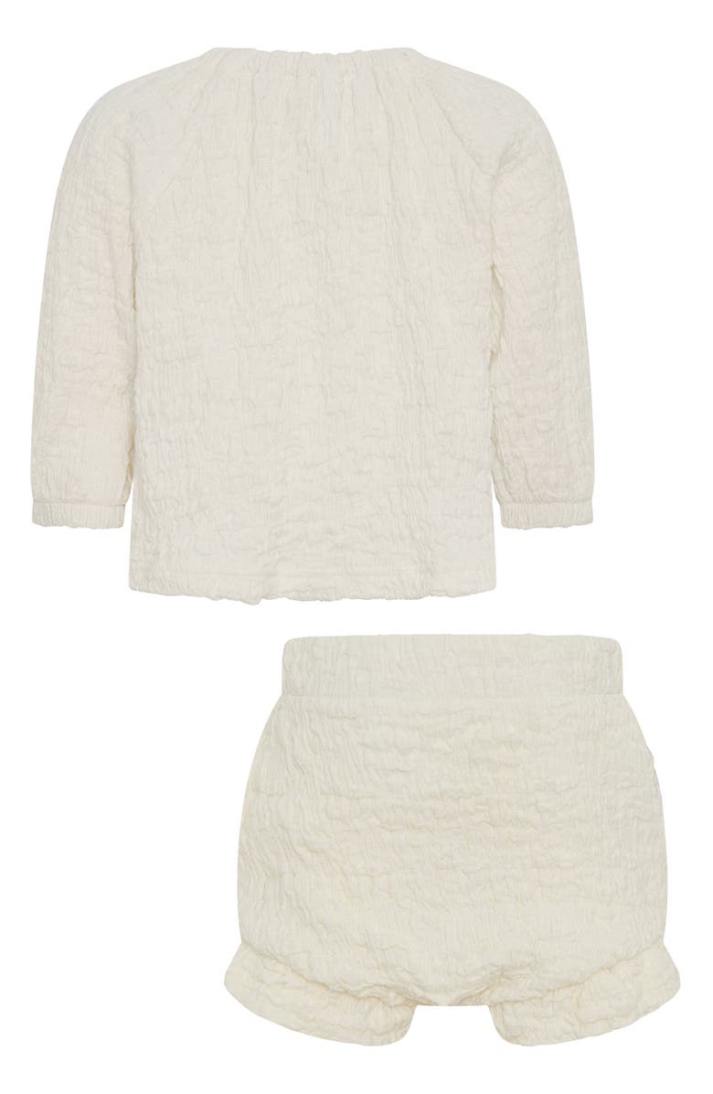 TINY TRIBE Scrunch Smocked Top & Bloomers Set, Alternate, color, Cream