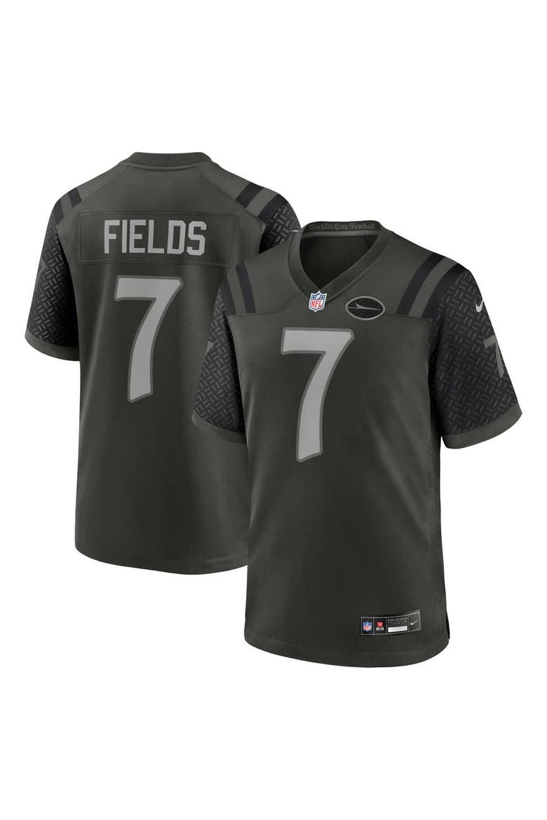 Men's Nike Justin Fields Gotham Green New York Jets 2025 Rivalries Collection Game Jersey, Main, color, Green