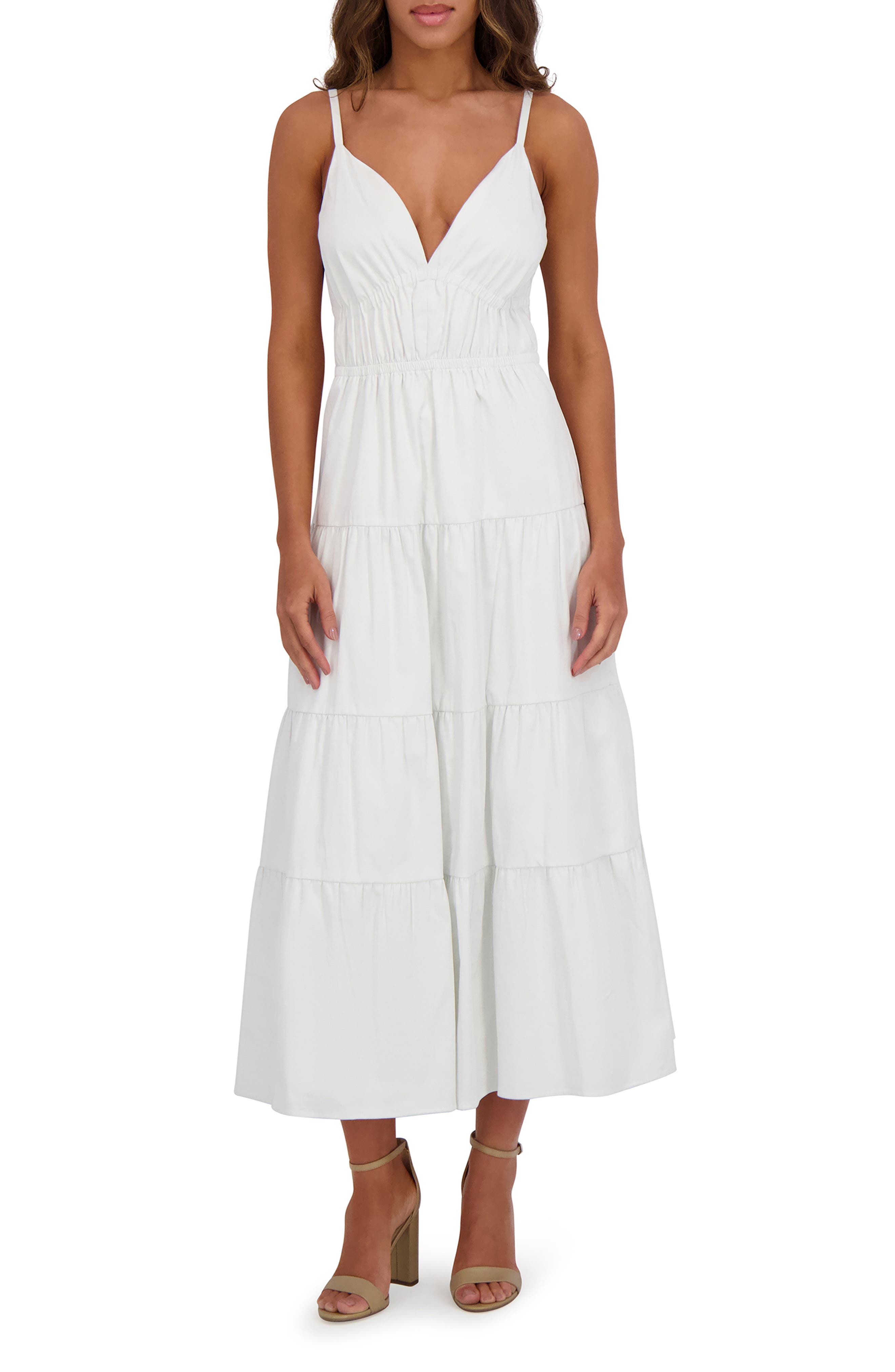 Siena Stretch Cotton Tiered Midi Dress