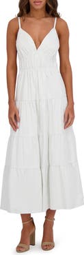 Siena Stretch Cotton Tiered Midi Dress