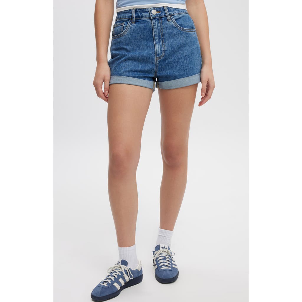 COTTON ON HIGH RISE CLASSIC STRETCH DENIM SHORT