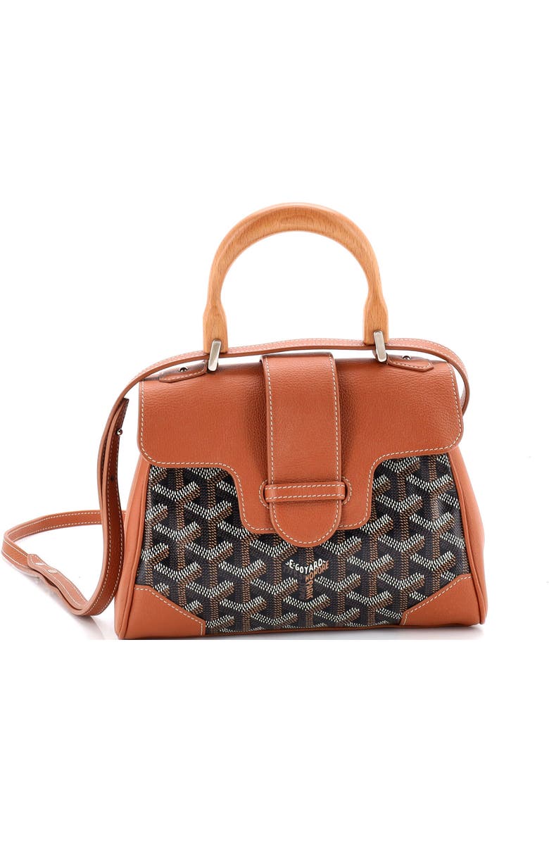 Pre-Owned Goyard Saigon Top Handle Bag Coated Canvas with Leather Mini, Main, color, Brown