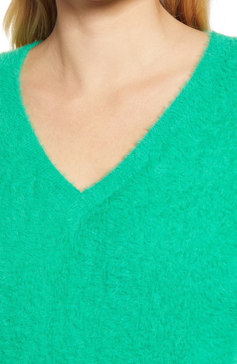 Halogen<sup>®</sup> Fuzzy V-Neck Sweater, Alternate, color,