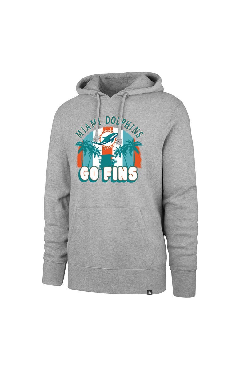'47 Men's '47 Gray Miami Dolphins Regional Headline Pullover Hoodie, Alternate, color, Gray