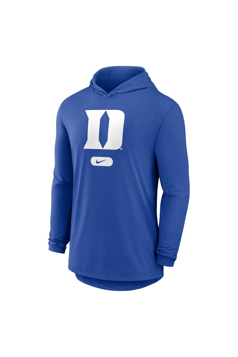 Men's Nike Royal Duke Blue Devils Lightweight Performance Long Sleeve Hoodie T-Shirt, Alternate, color, Royal