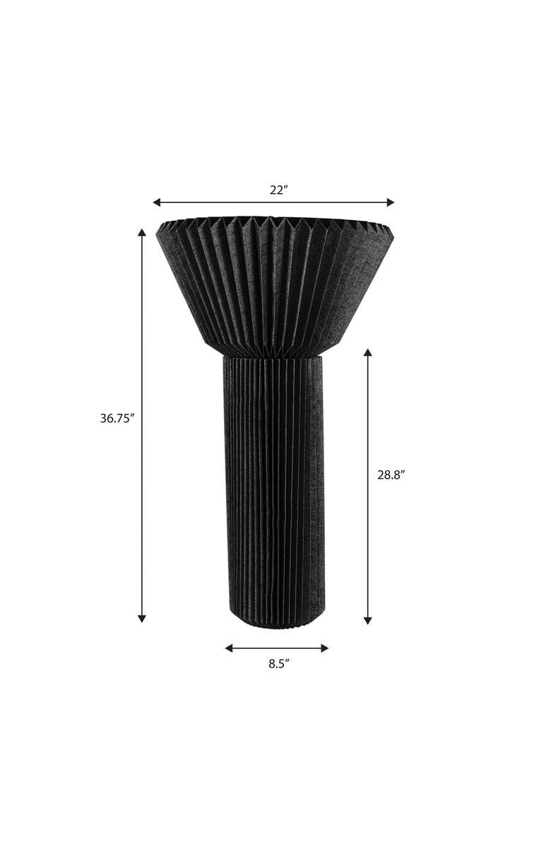 JONATHAN Y Archer 37" Modern Minimalist Pleated Shade Floor Lamp, Alternate, color, Black