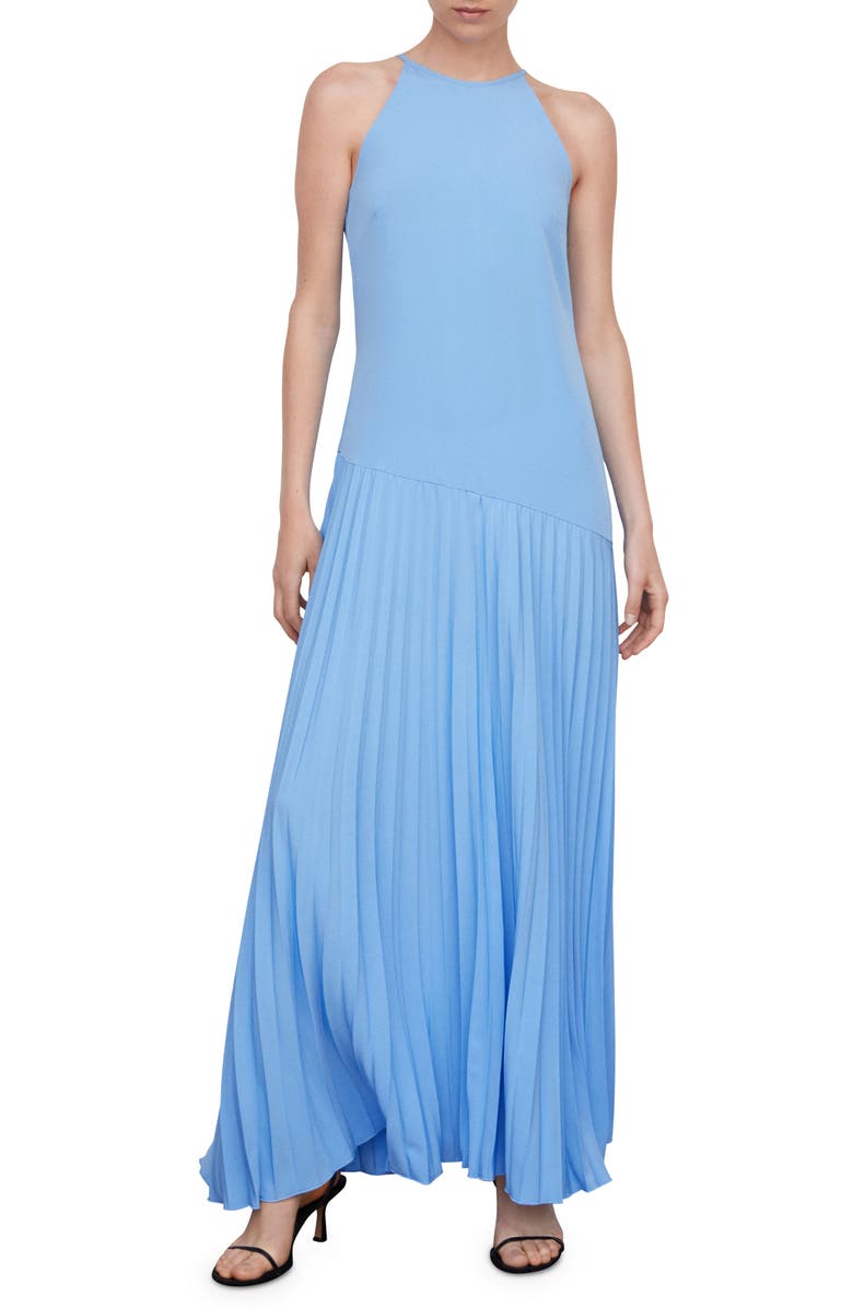 MANGO Pleated Maxi Dress, Main, color,