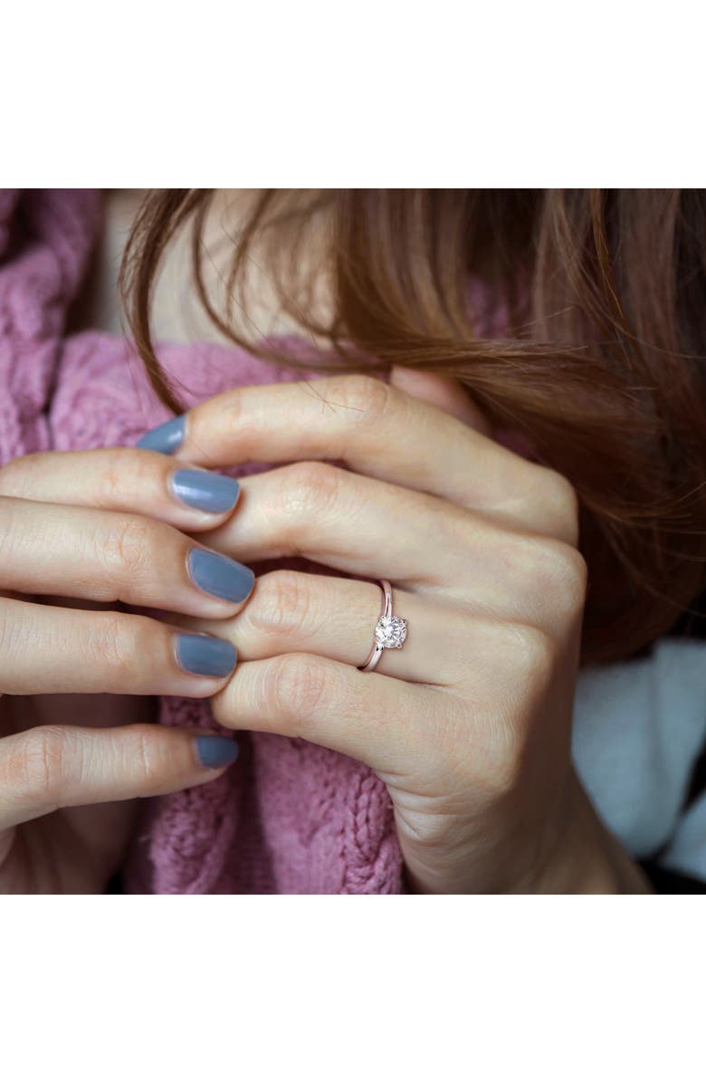 Created Forever 10K White Gold Lab Grown Diamond Solitaire Ring, Alternate, color, White