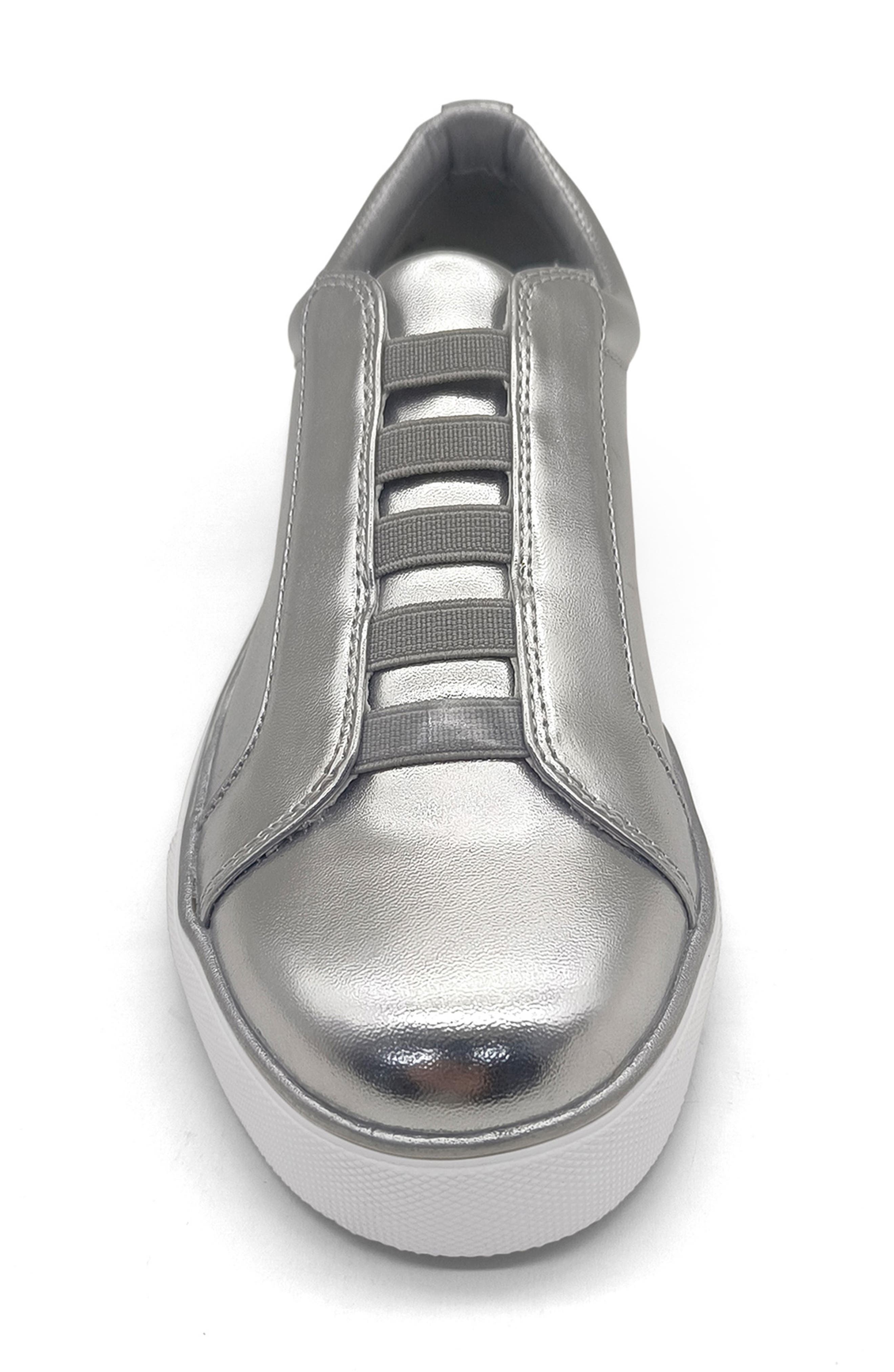 Reaction Kenneth Cole Bonnie Metallic Slip-On Sneaker, Alternate, color, Silver