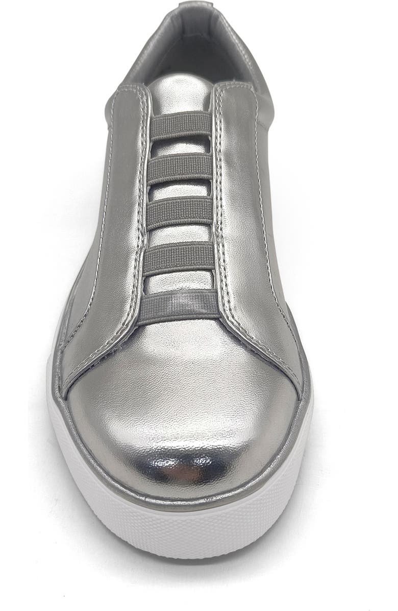 Reaction Kenneth Cole Bonnie Metallic Slip-On Sneaker, Alternate, color, Silver