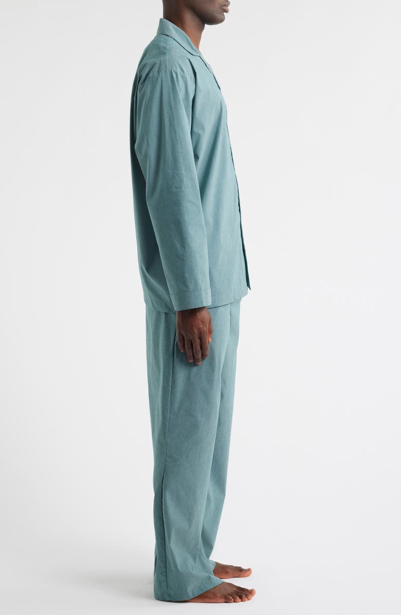 Nordstrom Plaid Poplin Pajamas, Alternate, color, Green Garnet Chambray
