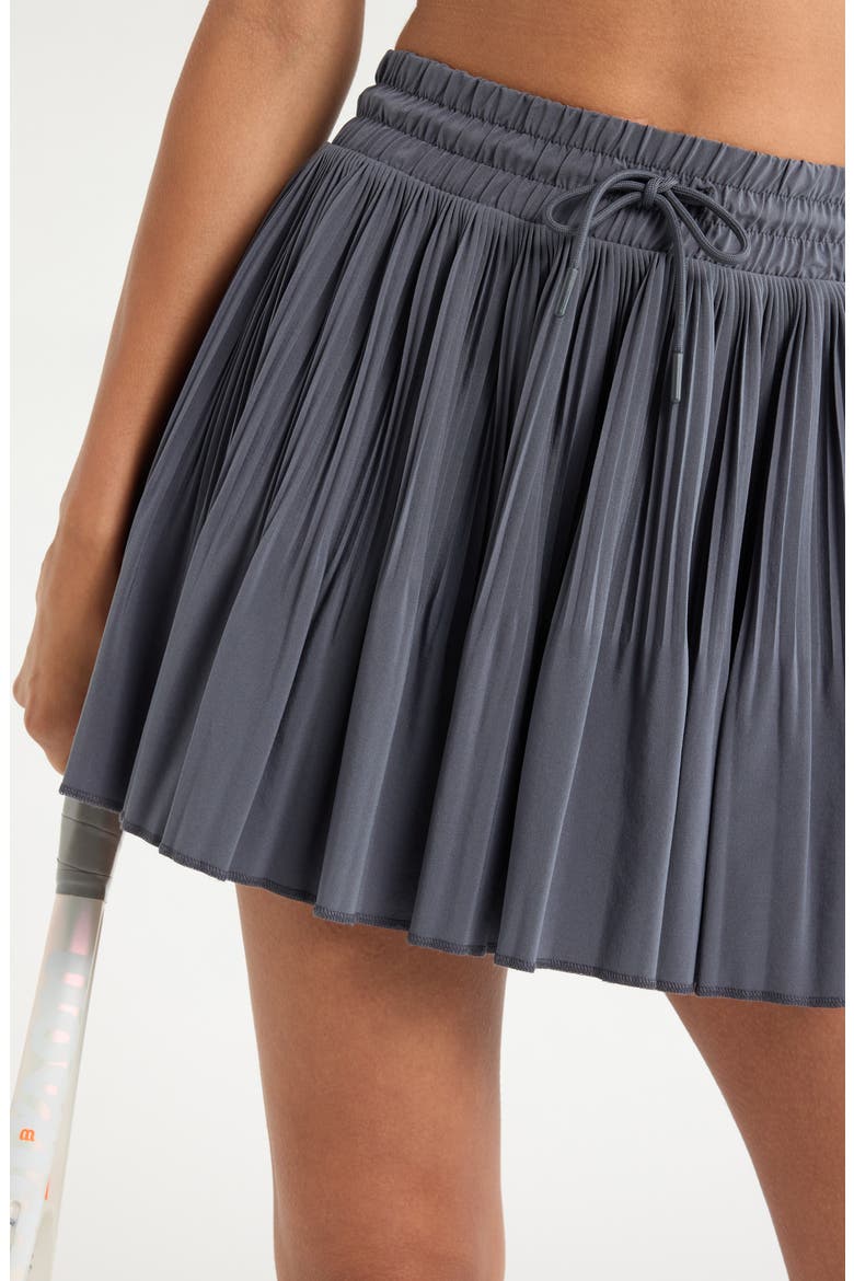 Pleated Drawstring Skirt, Alternate, color, NAVY ARMADA