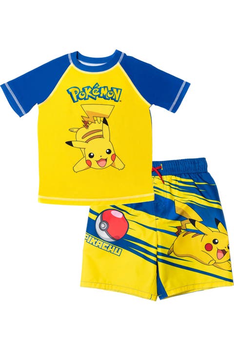 2-Piece Swimwear Rash Guard and Swim Trunks Set UPF 50+