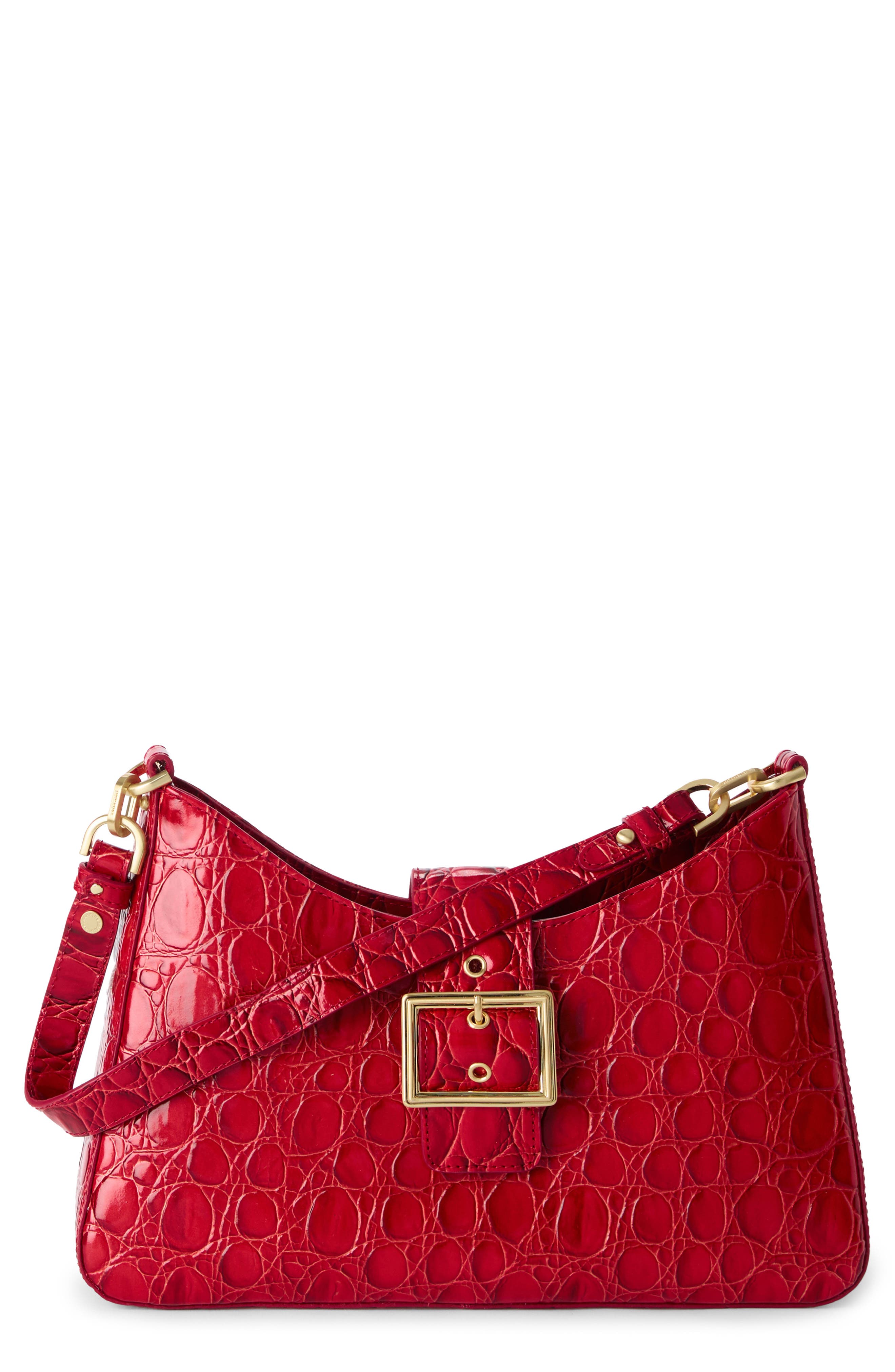 Brahmin Esme Croc Embossed Leather Shoulder Bag, Main, color, 