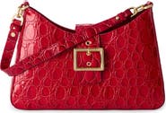 Brahmin Esme Croc Embossed Leather Shoulder Bag