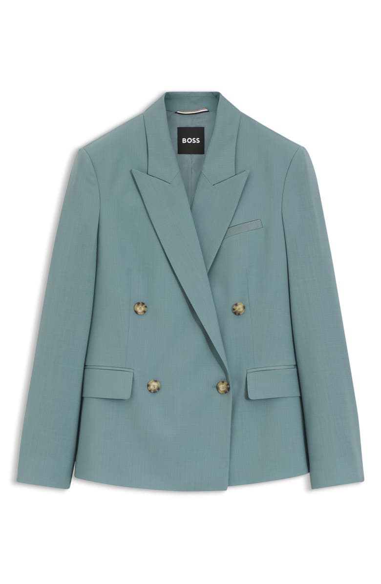 BOSS Jaleto Double Breasted Wool Blazer, Alternate, color, Reef