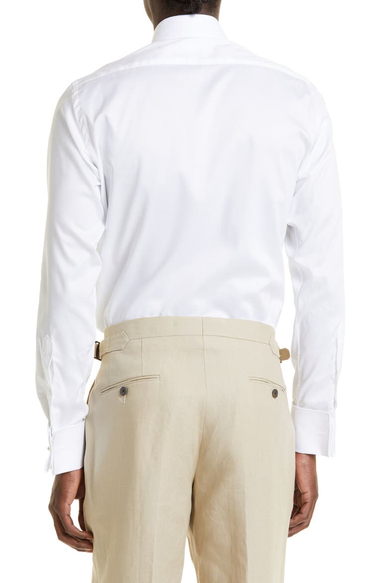 Cotton & Lyocell Dress Shirt, Alternate, color, WHITE