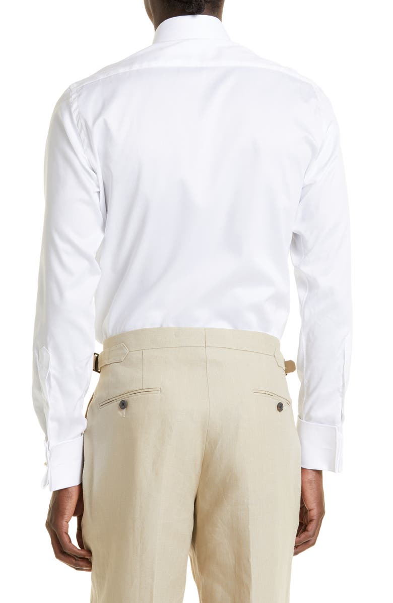 Thom Sweeney Cotton & Lyocell Dress Shirt, Alternate, color, White