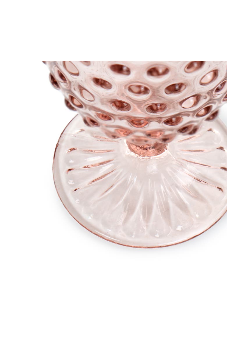 MARTHA STEWART 6 Piece 14.2 Ounce Clear Glass Hobnail Goblet Drinkware Set, Alternate, color, Pink