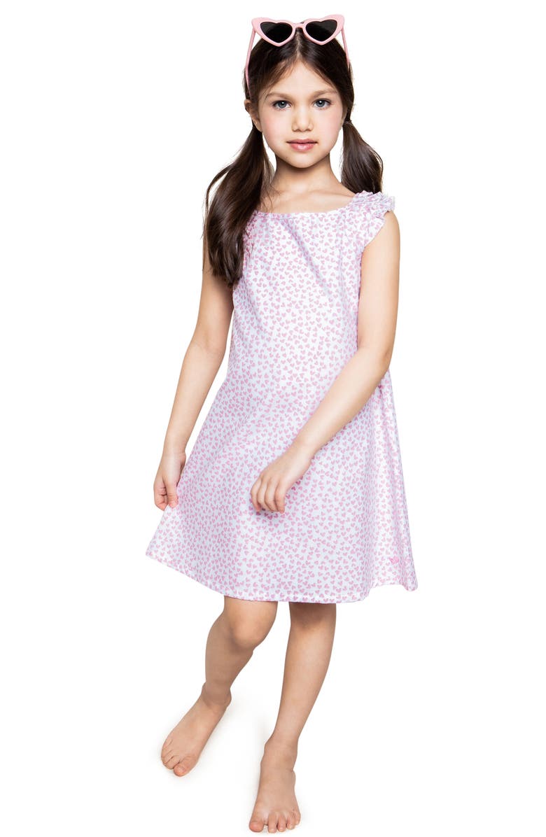 Petite Plume Kids' Sweethearts Amelie Nightgown, Main, color, Pink