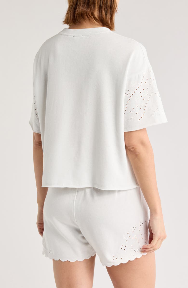 Splendid Raylee Eyelet Sweatshirt, Alternate, color, Paper