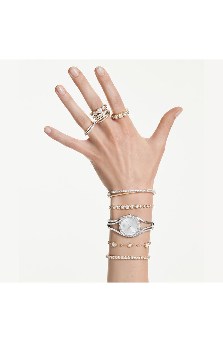 Swarovski Hyperbola Set of 3 Stackable Rings, Alternate, color,