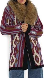 Wrangler Faux Fur Collar Cardigan
