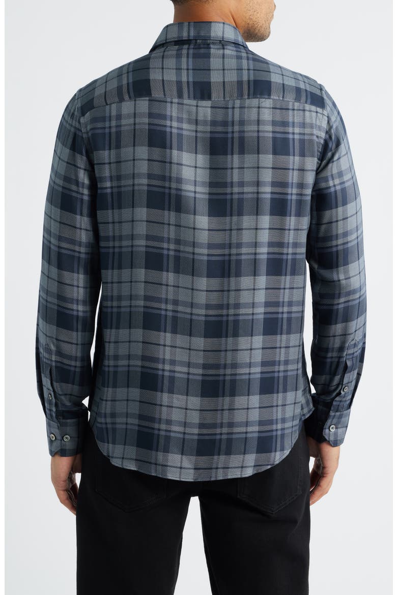 Julian Shaped Fit Plaid Cotton Twill Button-Up Shirt, Alternate, color, ANTHRACITE