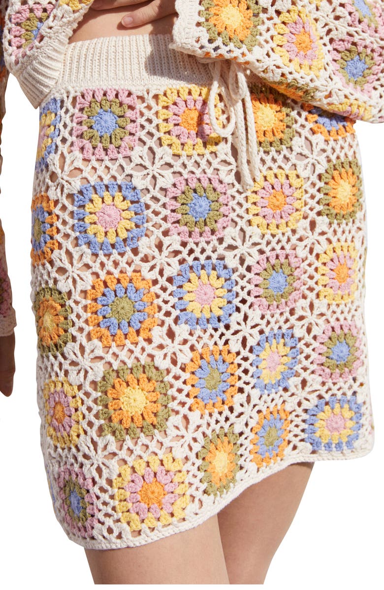 MANGO Crochet Miniskirt, Alternate, color, 