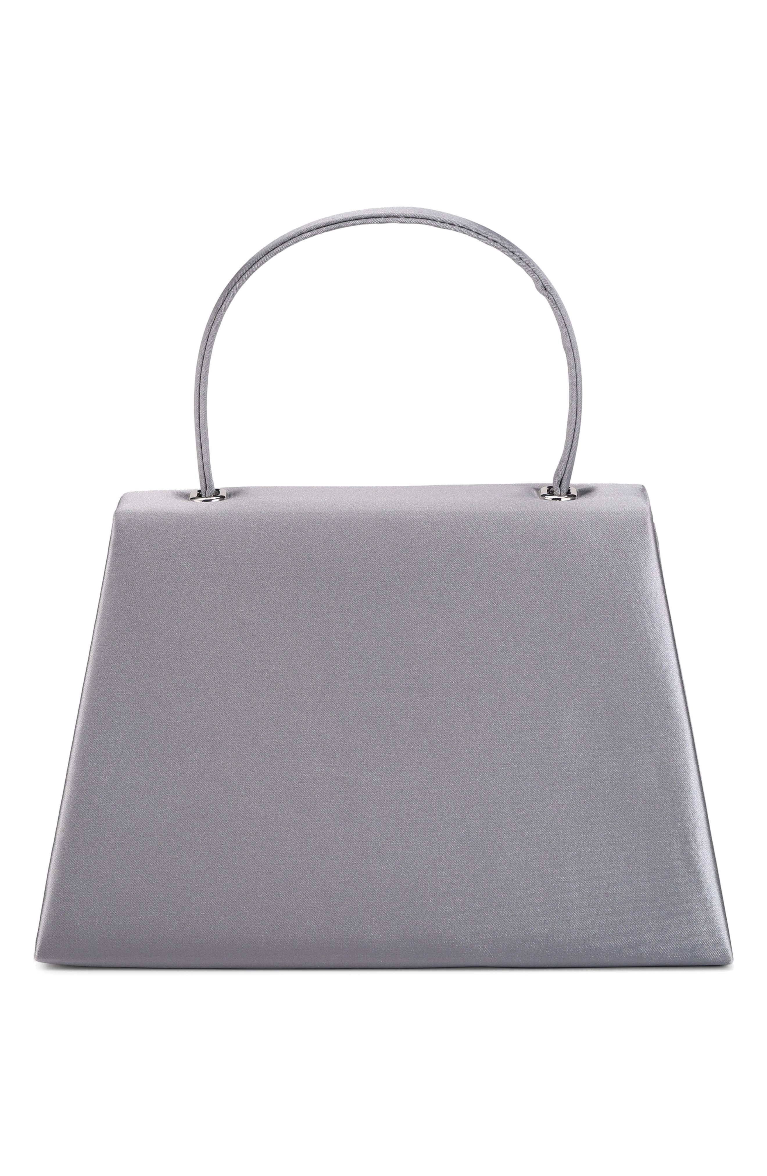 Linda Crystal Satin Clutch, Alternate, color, PEWTER