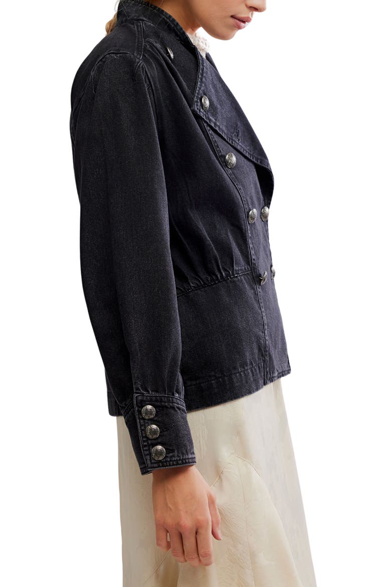 Imogene Double Breasted Denim Jacket, Alternate, color, ODYSSEY BLACK