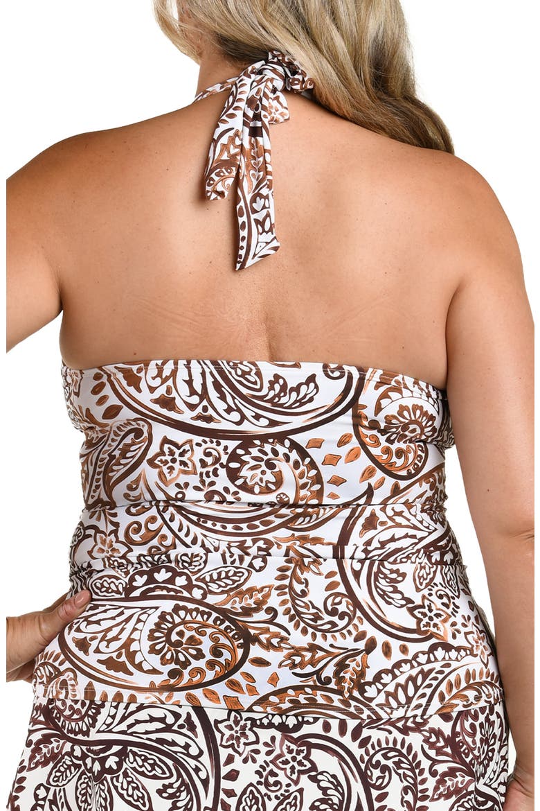 Painted Paisley Halter Tankini Top, Alternate, color, ESPRESSO