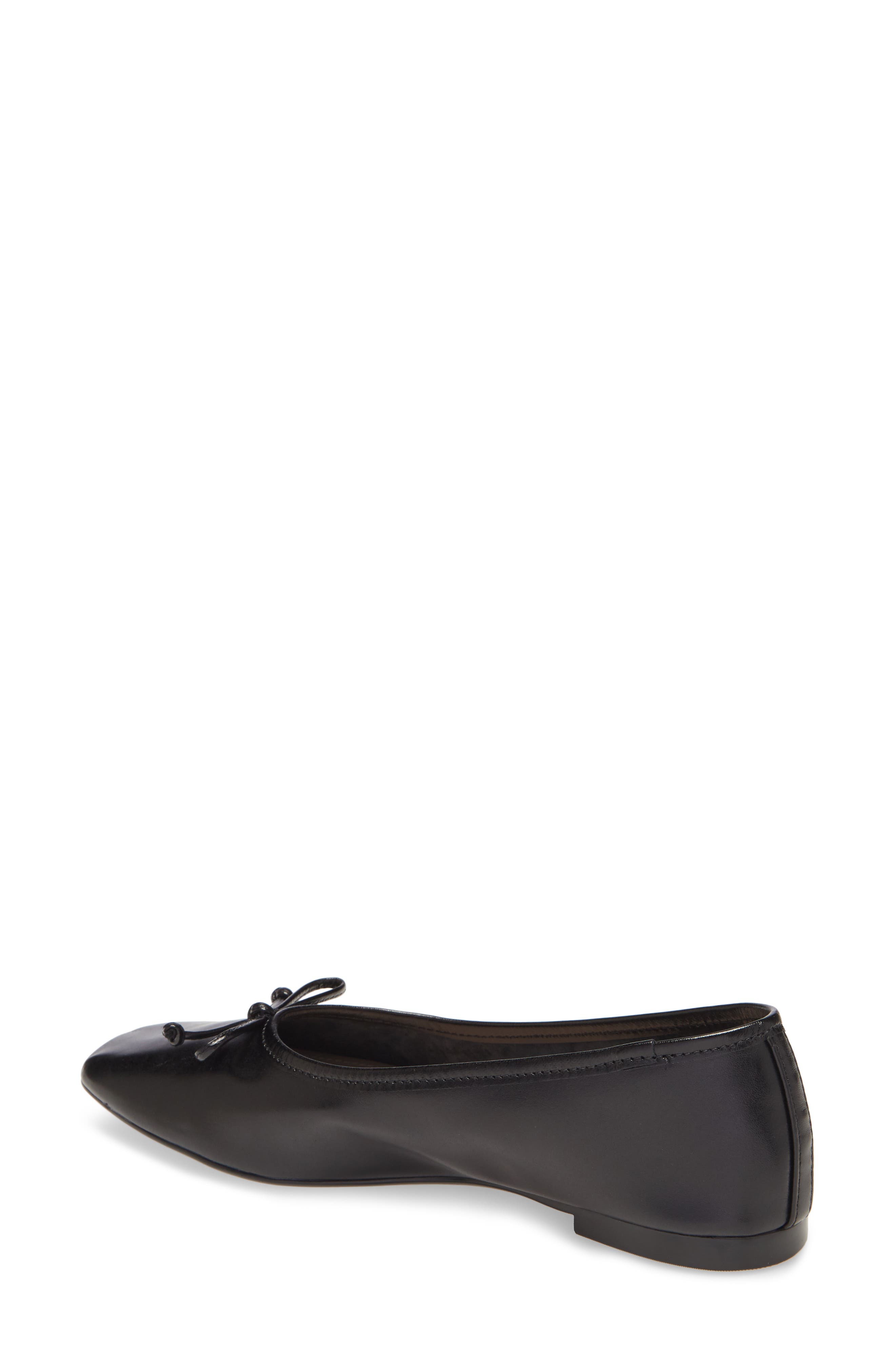 Schutz Arissa Square Toe Ballet Flat, Alternate, color, Black Leather