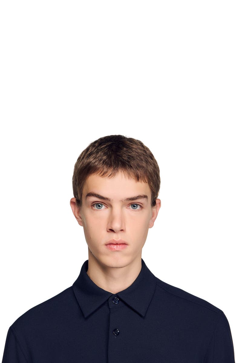 SANDRO Patch pocket shirt, Alternate, color, Navy Blue