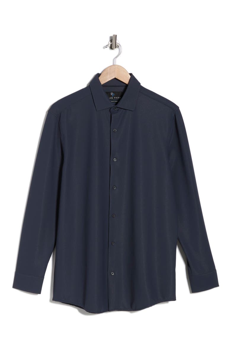 Slim Fit Performance 4-Way Stretch Dress Shirt, Alternate, color, NAVY