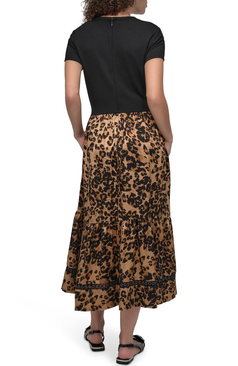 DKNY Mix Media A-Line Dress, Alternate, color, 