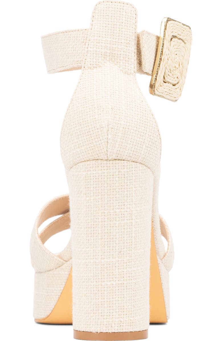 Fashion to Figure Layla Platform Heeled Sandal - Wide Width, Alternate, color, Natural