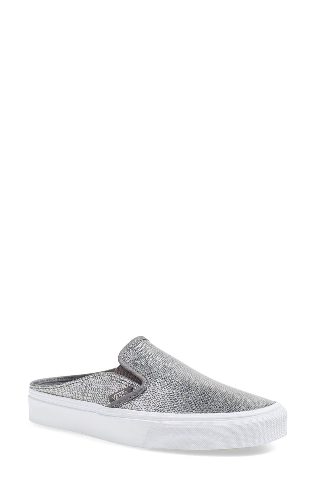 'Classic' Slip-On Sneaker Mule, Main, color, GREY/ TRUE WHITE LEATHER