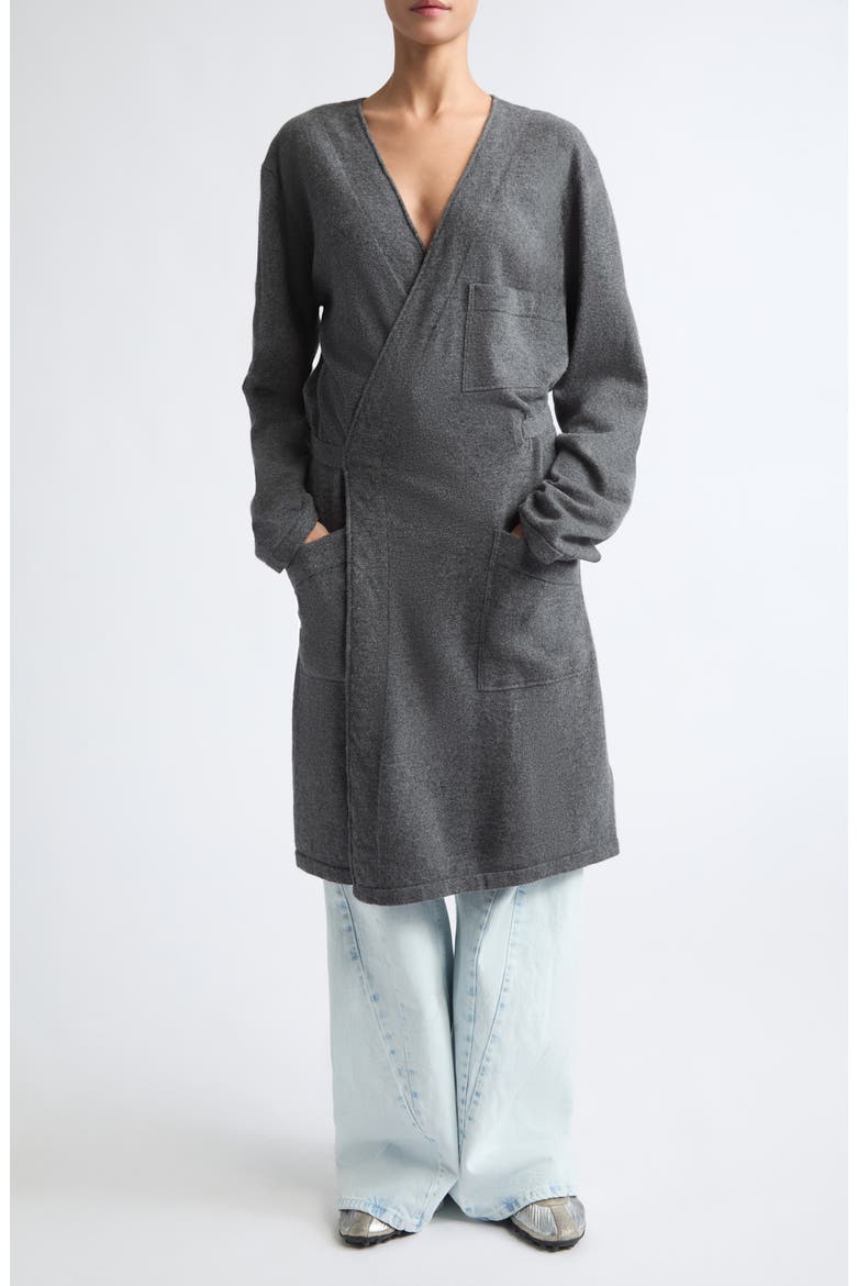 Virgin Wool Wrap Cardigan, Main, color, MEDIUM GREY
