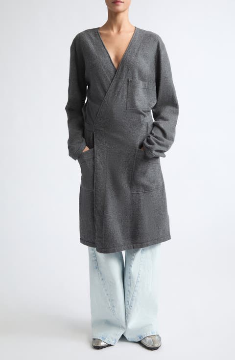 Virgin Wool Wrap Cardigan