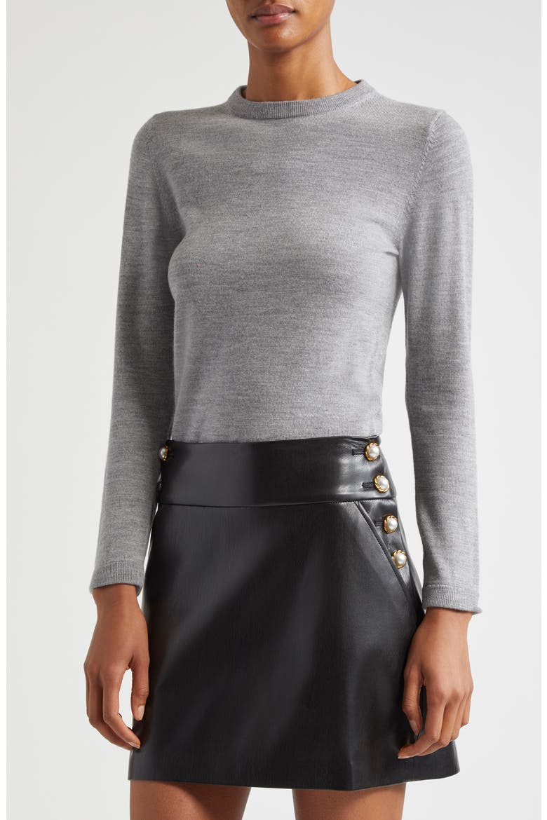 Porla Collared Wool Sweater, Alternate, color, MEDIUM HEATHER GREY