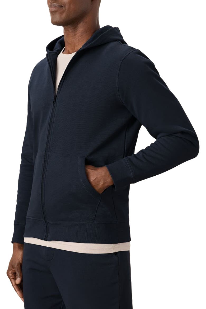 Organic Brushed Fleece Zip Hoodie, Alternate, color, Midnight Blue