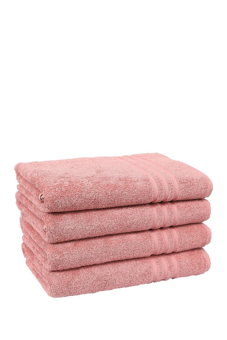 Denzi Bath Towels - Set of 4 - Tea Rose, Alternate, color, TEA ROSE